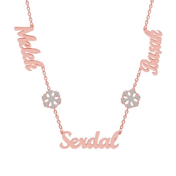 Gümüş Kartanesi 3 İsimli Aile Kolyesi