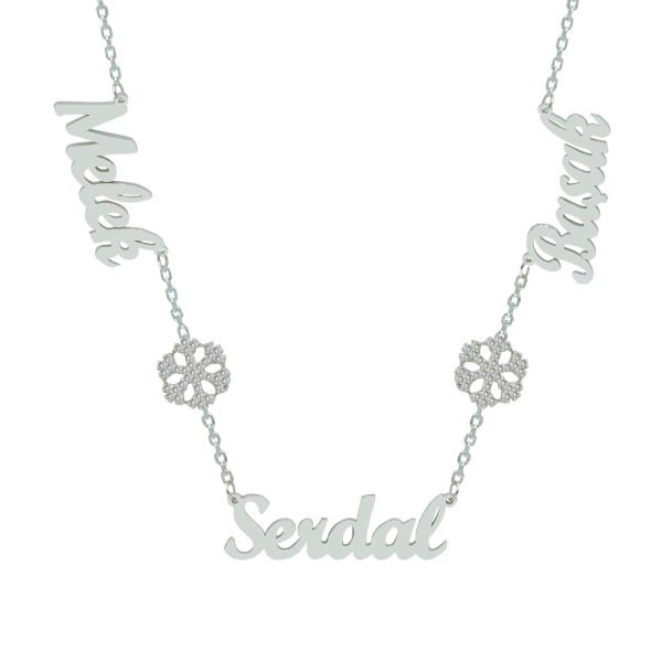 Gümüş Kartanesi 3 İsimli Aile Kolyesi