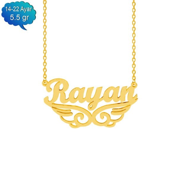 14, 22 Ayar Altın Melek Kanadı İsimli Kolye