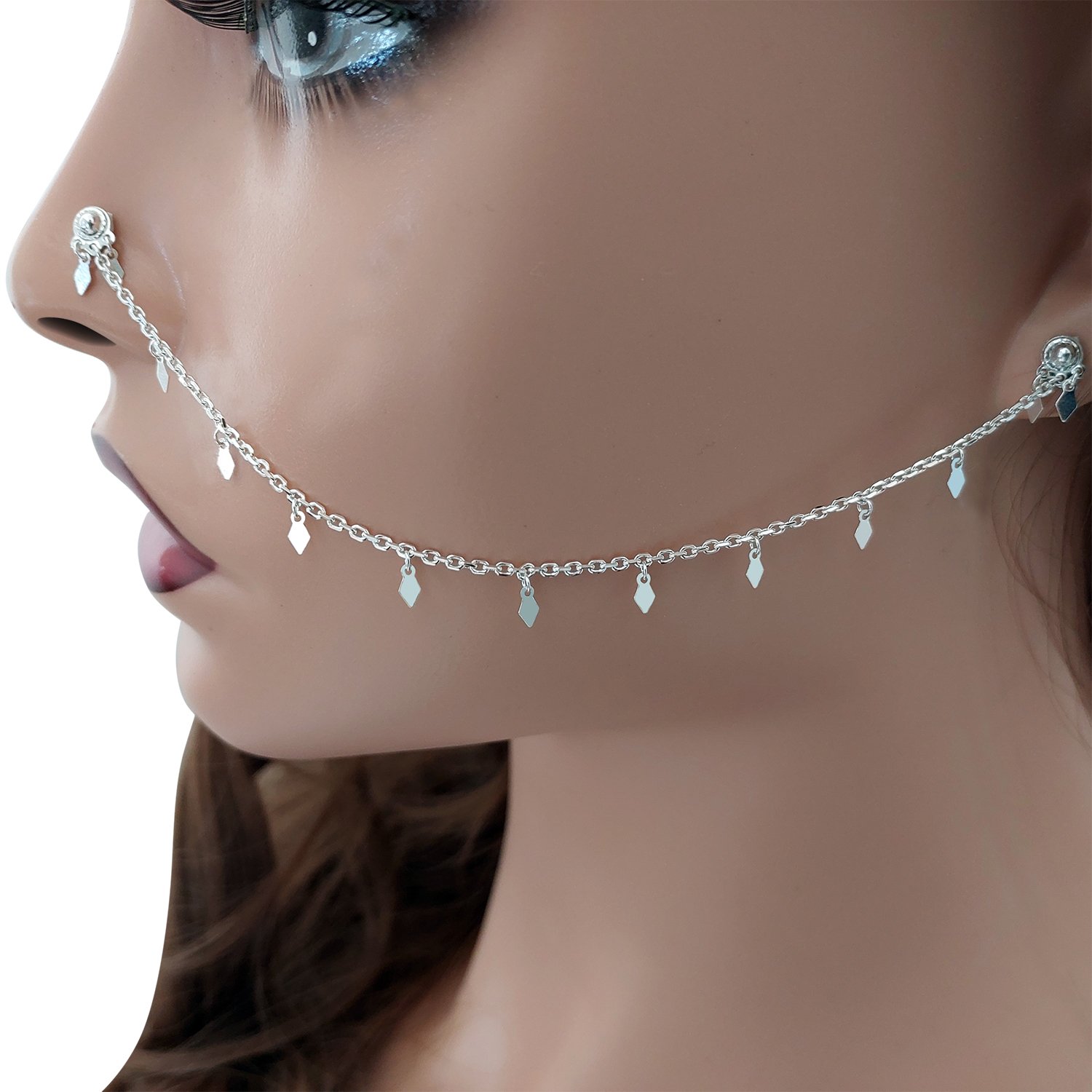 Gümüş Sallantılı Yöresel Burundan Kulağa Hızma