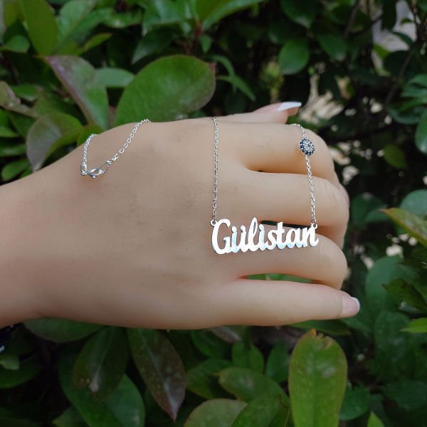 Gümüş Nazarlıklı İsimli Kolye