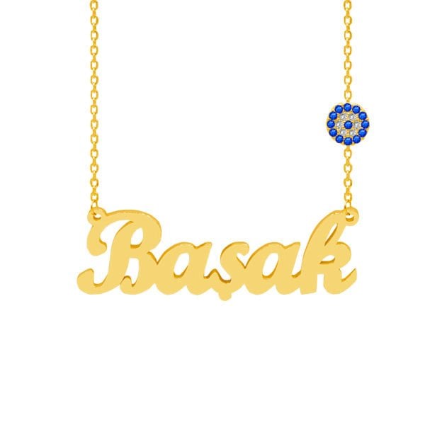 Gümüş Nazarlıklı İsimli Kolye