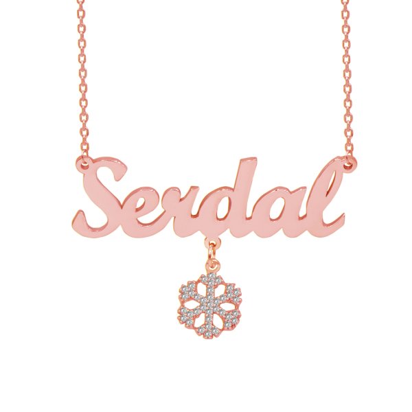 Gümüş Taşlı Sallantılı Kar Tanesi İsimli Kolye