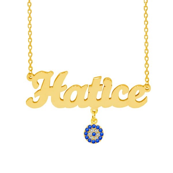 Gümüş Nazar Boncuk Sallantılı İsimli Kolye