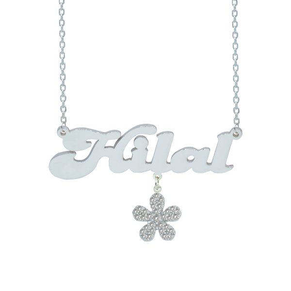 Gümüş Taşlı Papatya İsimli Kolye