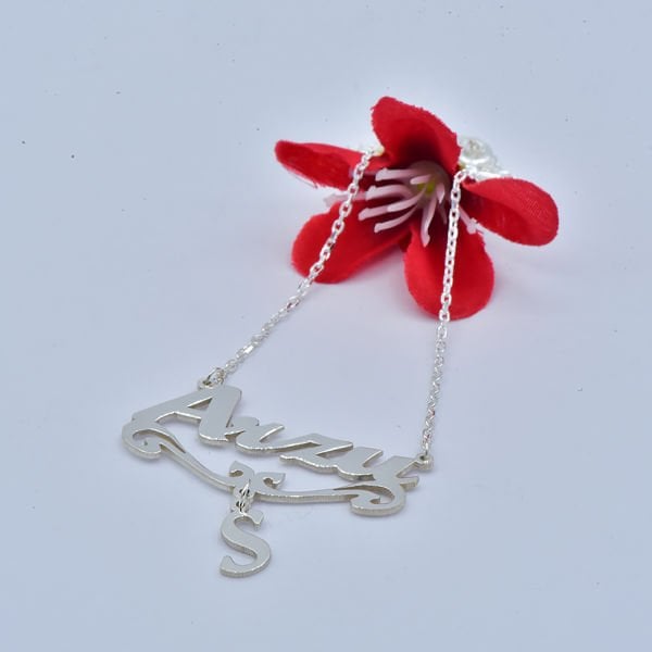 Gümüş Harf Sallantılı İsimli Kolye