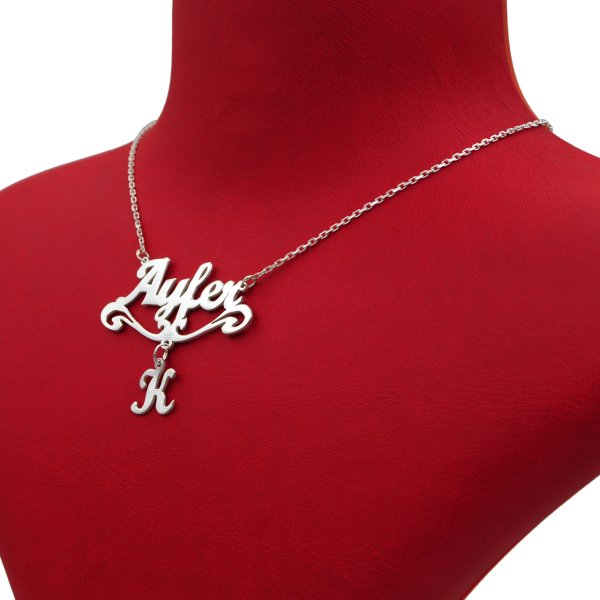 Gümüş Harf Sallantılı İsimli Kolye