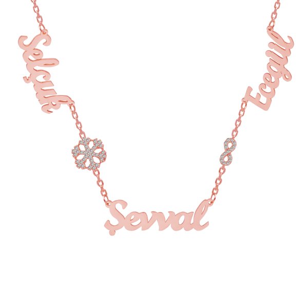 Gümüş Sonsuzluk Kar Tanesi 3 İsimli Kolye