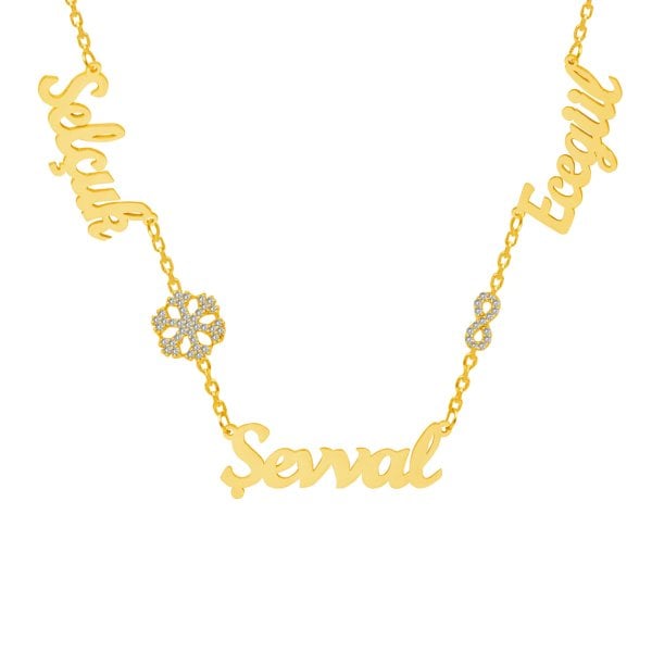 Gümüş Sonsuzluk Kar Tanesi 3 İsimli Kolye