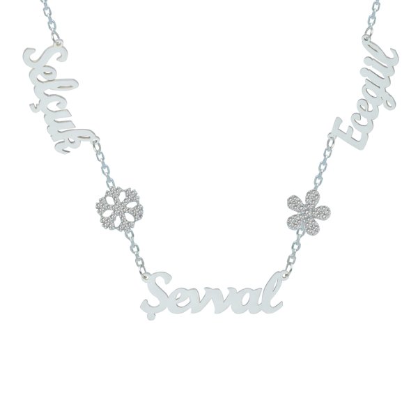 Gümüş Kar Tanesi Taşlı Papatya 3 İsimli Kolye