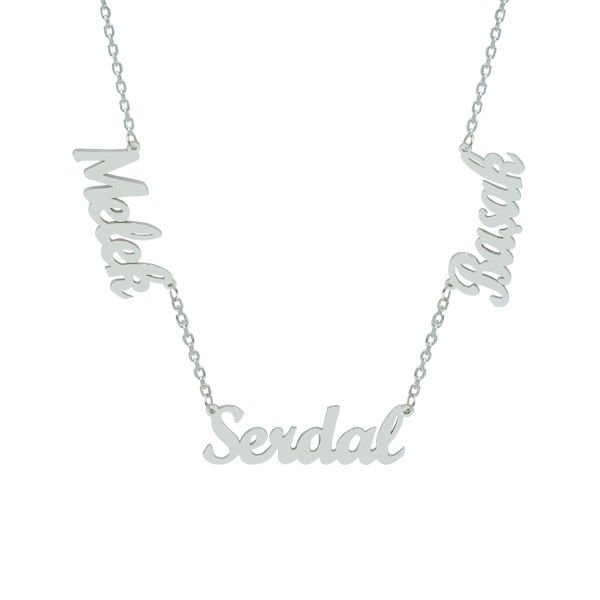 Gümüş 3 İsimli Aile Kolyesi