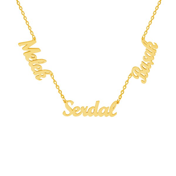 Gümüş 3 İsimli Aile Kolyesi