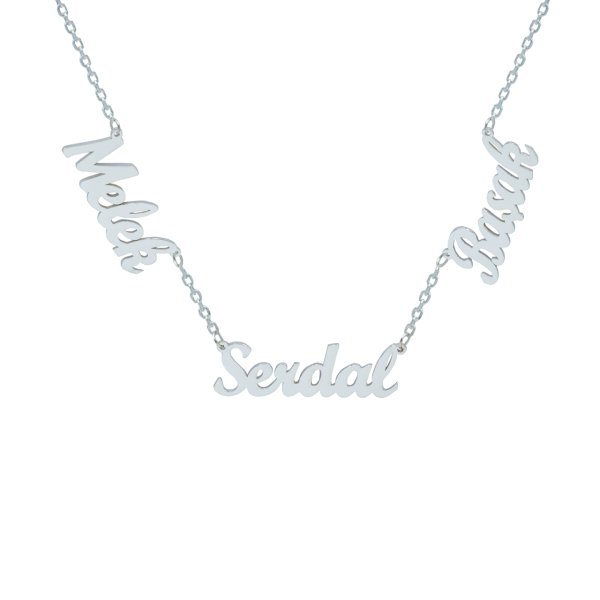 Gümüş 3 İsimli Aile Kolyesi