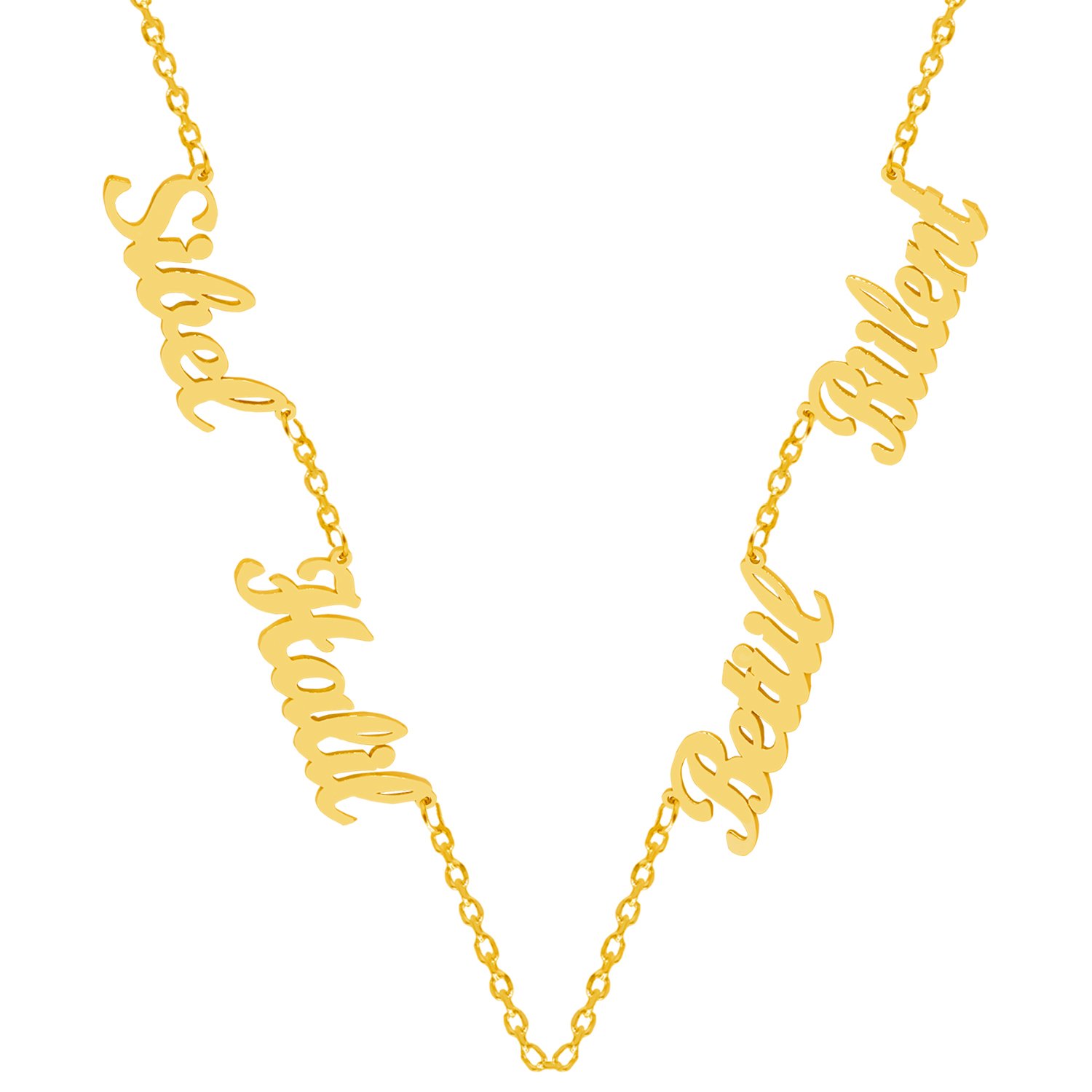 Gümüş 4 İsimli Aile Kolye