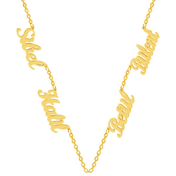 Gümüş 4 İsimli Aile Kolye