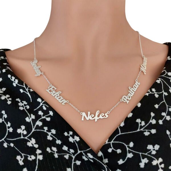 Gümüş 5 İsimli Aile Kolyesi