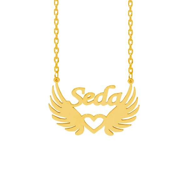 Gümüş Melek Kanatlı İsimli Kolye