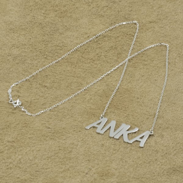 Gümüş Büyük Harfli İsimli Kolye