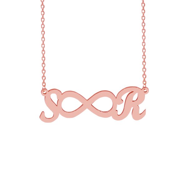 Gümüş Özel Tasarım Sonsuzluk Harfli Kolye