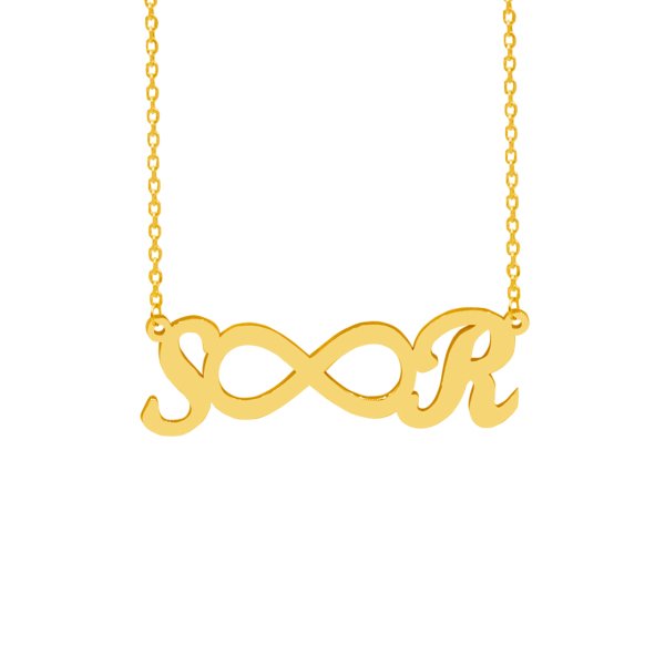 Gümüş Özel Tasarım Sonsuzluk Harfli Kolye