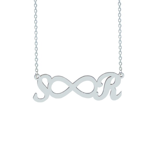 Gümüş Özel Tasarım Sonsuzluk Harfli Kolye