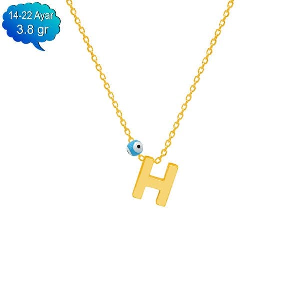 14, 22 Ayar Altın Harf Kolye