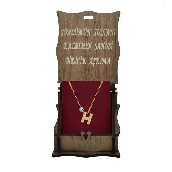 14, 22 Ayar Altın Küçük Taşlı Harf Kolye