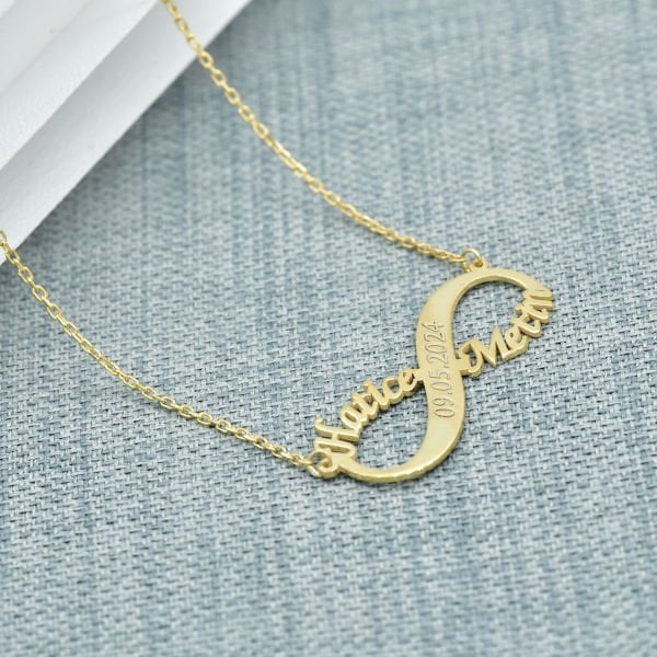 14, 22 Ayar Altın Tarihli Sonsuzluk İsimli Kolye