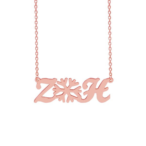 Gümüş Kar Tanesi Harfli Kolye