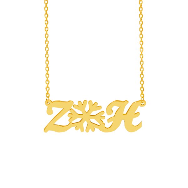 Gümüş Kar Tanesi Harfli Kolye