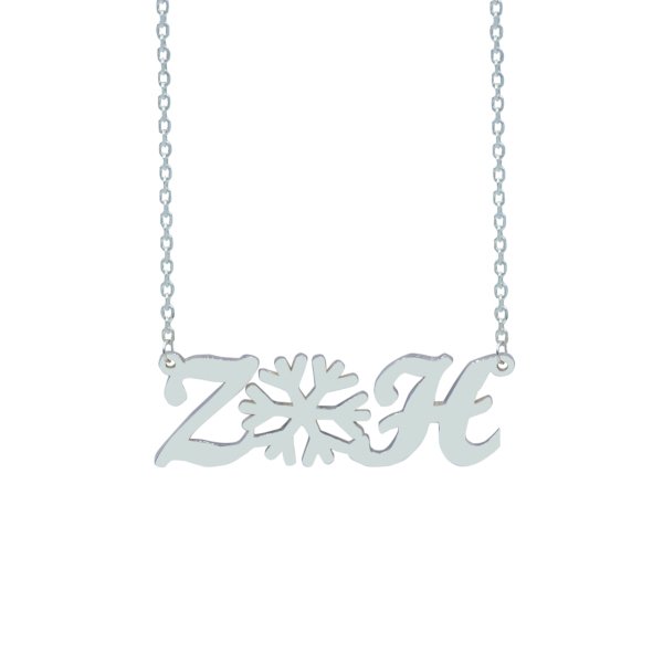 Gümüş Kar Tanesi Harfli Kolye