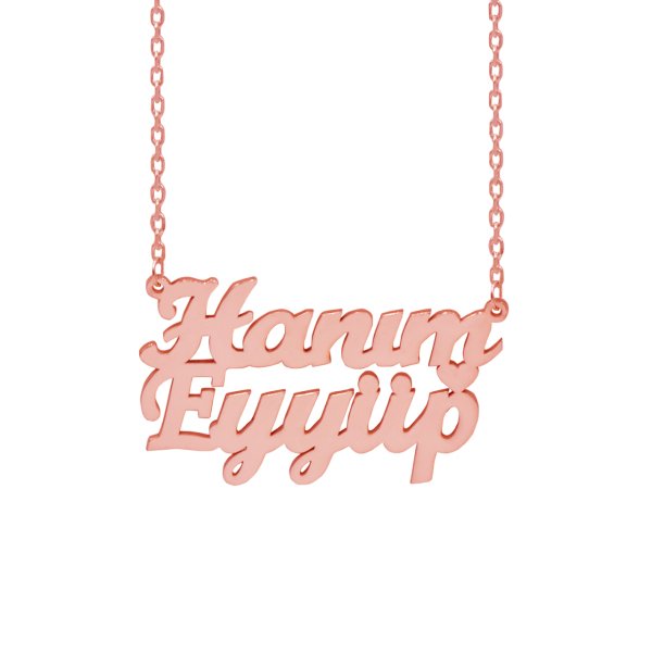 Gümüş Kalpli İki İsimli Kolye