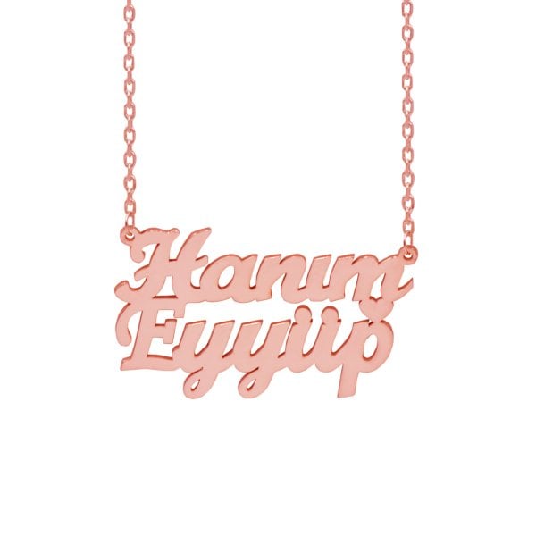 Gümüş Kalpli İki İsimli Kolye