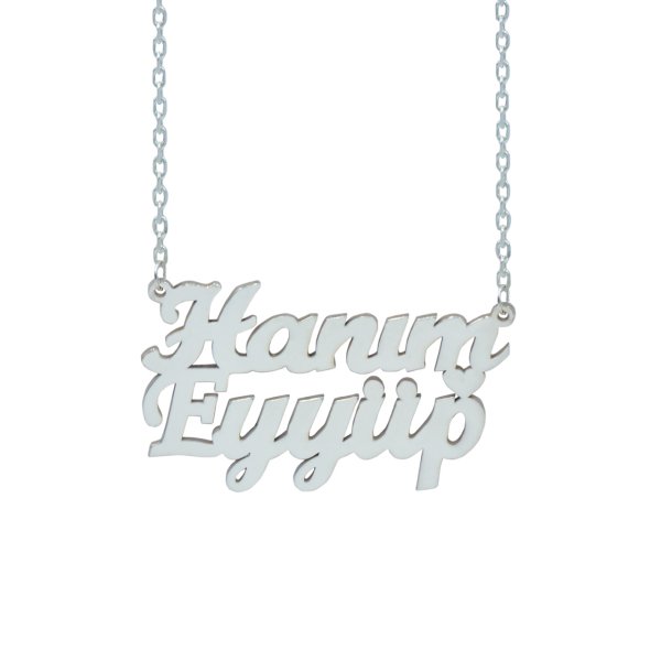 Gümüş Kalpli İki İsimli Kolye