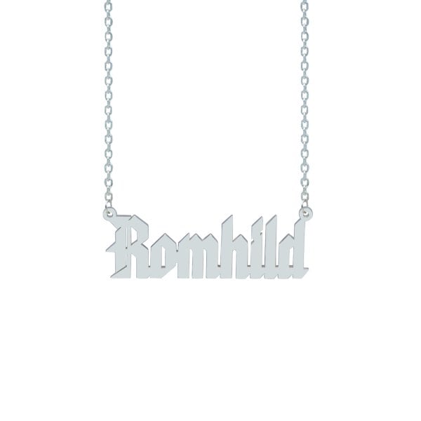 Gümüş Özel Tasarım İsimli Kolye