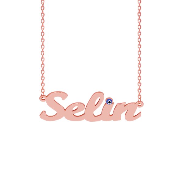 Gümüş Özel Tasarım Nazarlıklı İsimli Kolye