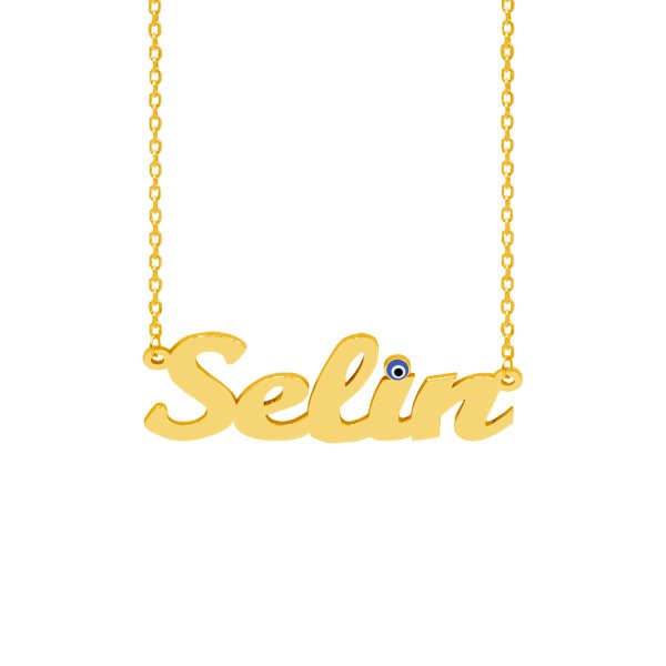 Gümüş Özel Tasarım Nazarlıklı İsimli Kolye