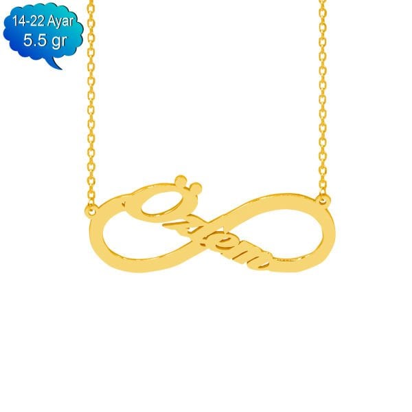 14, 22 Ayar Altın Sonsuzluk İsimli Kolye