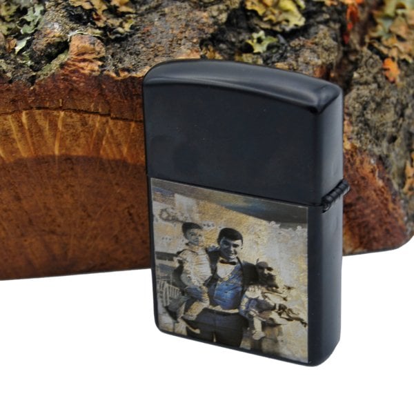 Metal Kişiye Özel Resimli İsimli Siyah Çakmak