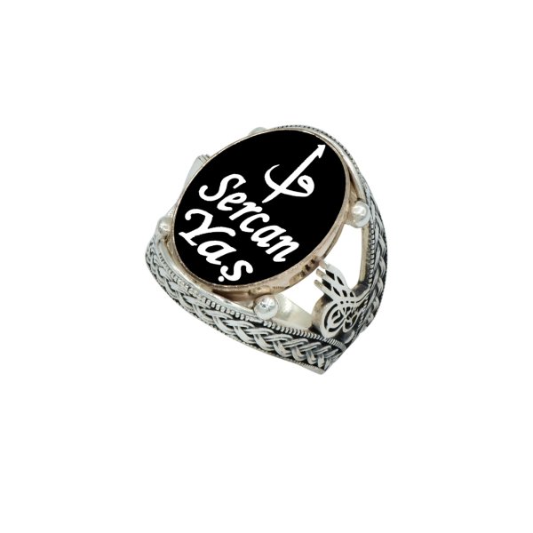 Gümüş Tuğralı Arapça Vavlı Elif 2 İsimli Yüzük