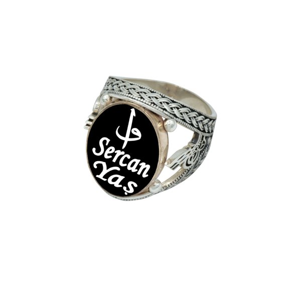 Gümüş Tuğralı Arapça Vavlı Elif 2 İsimli Yüzük