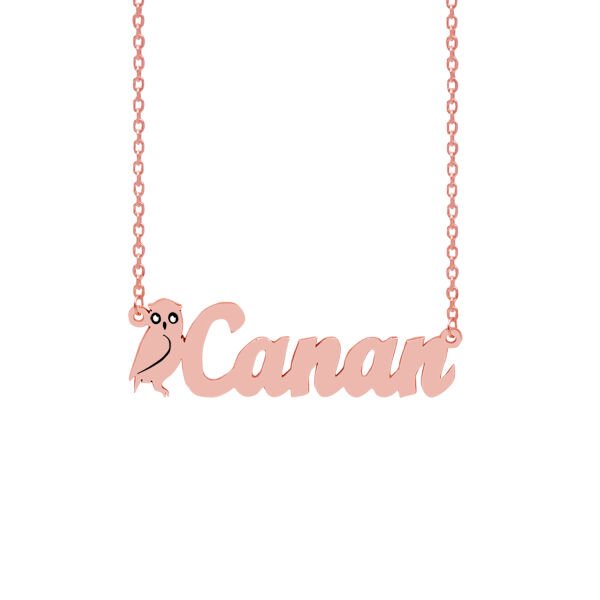 Gümüş Baykuş Tasarımlı İsimli Kolye