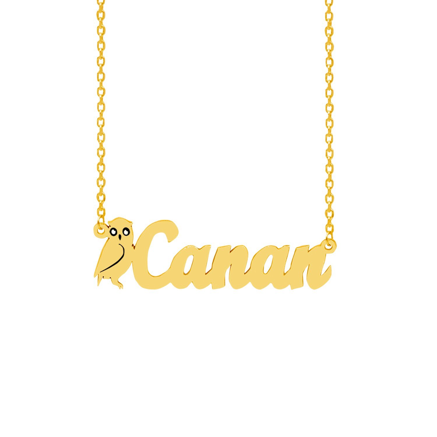 Gümüş Baykuş Tasarımlı İsimli Kolye