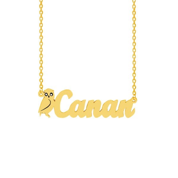 Gümüş Baykuş Tasarımlı İsimli Kolye