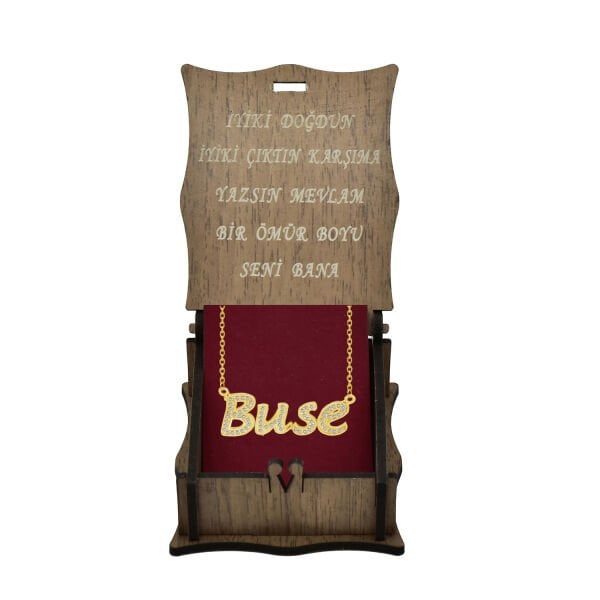 Gümüş Kişiye Özel Tasarım Taşlı İsimli Kolye