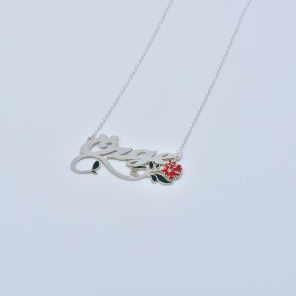 Gümüş İsimli Karanfil Kolye