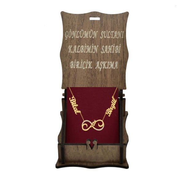 Gümüş Aşk Yazılı Sonsuzluk 2 İsimli Aile Kolyesi