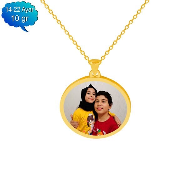 14, 22 Ayar Altın Resimli Kolye