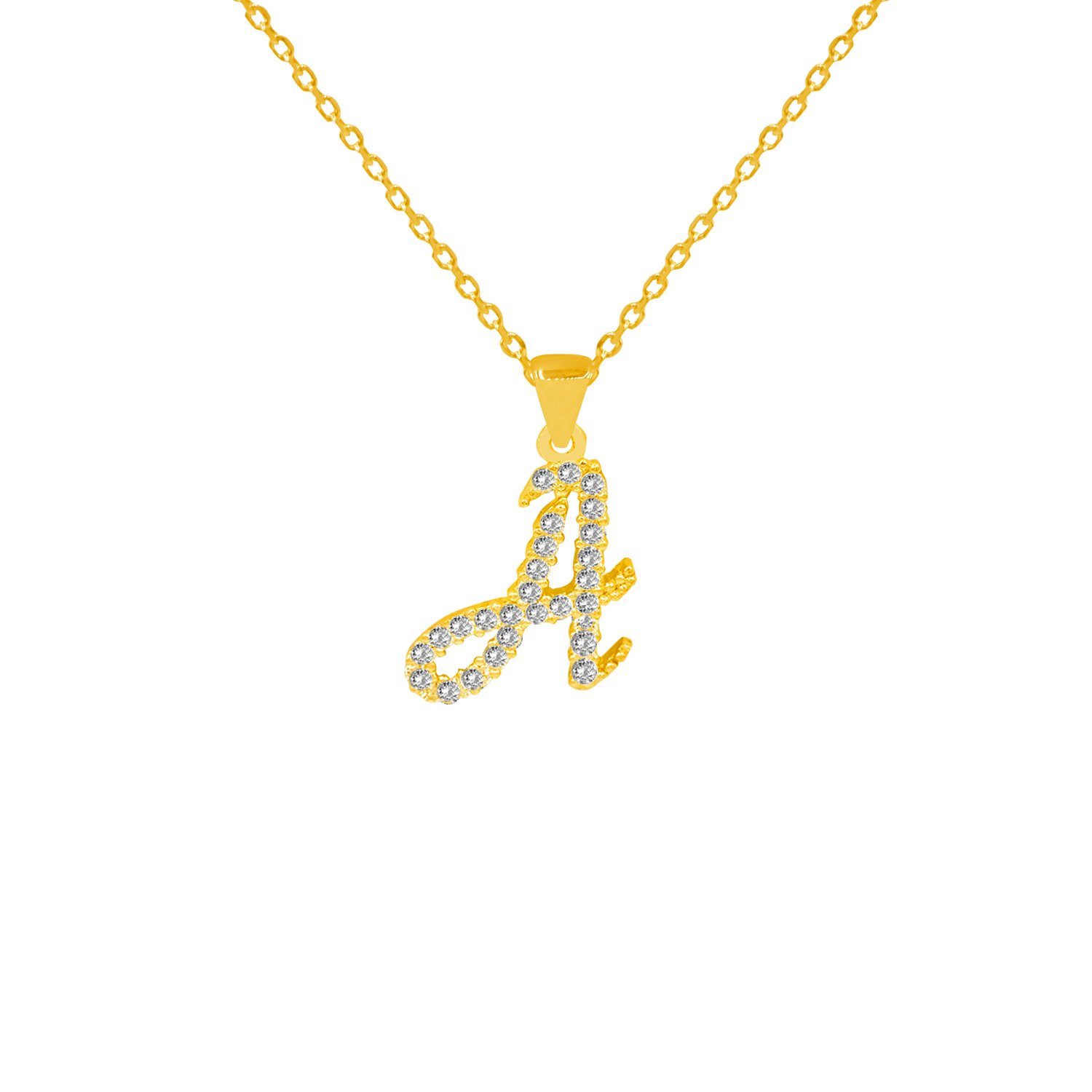 Gümüş Kişiye Özel Tasarım Taşlı Harfli Kolye