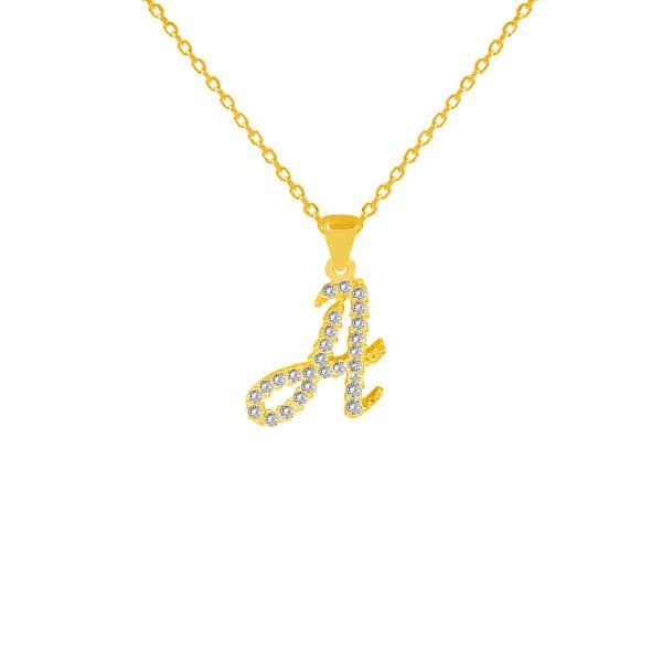 Gümüş Kişiye Özel Tasarım Taşlı Harfli Kolye